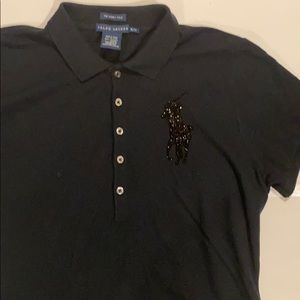 Women’s Ralph Lauren big beaded pony waffle polo
